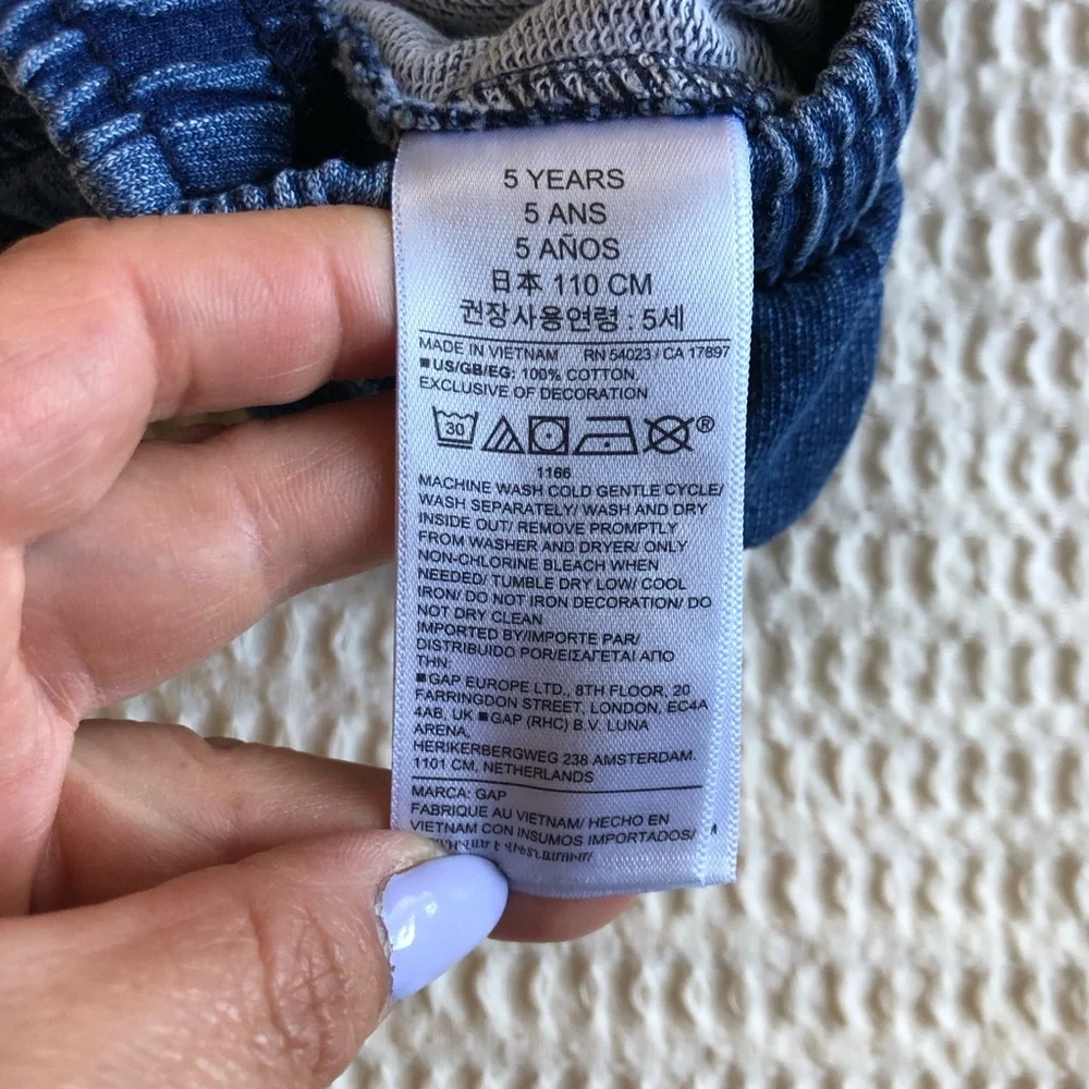 baby GAP Boys Dark Blue Elastic-Waist Cotton Shorts Size 5T